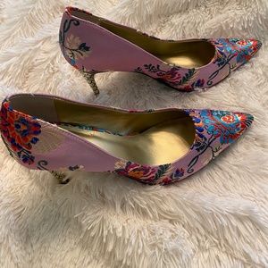 J.Renee Pink Floral Pointed-Toe Heels